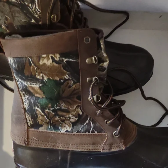 Red Ball vintage camo steel shank boots duckbill 14 insulated hunting trail y2k - Picture 6 of 15
